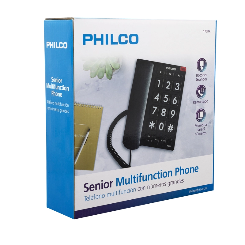 TELEF. NUMEROS GRANDES PHILCO NEGRO 170BK - 2