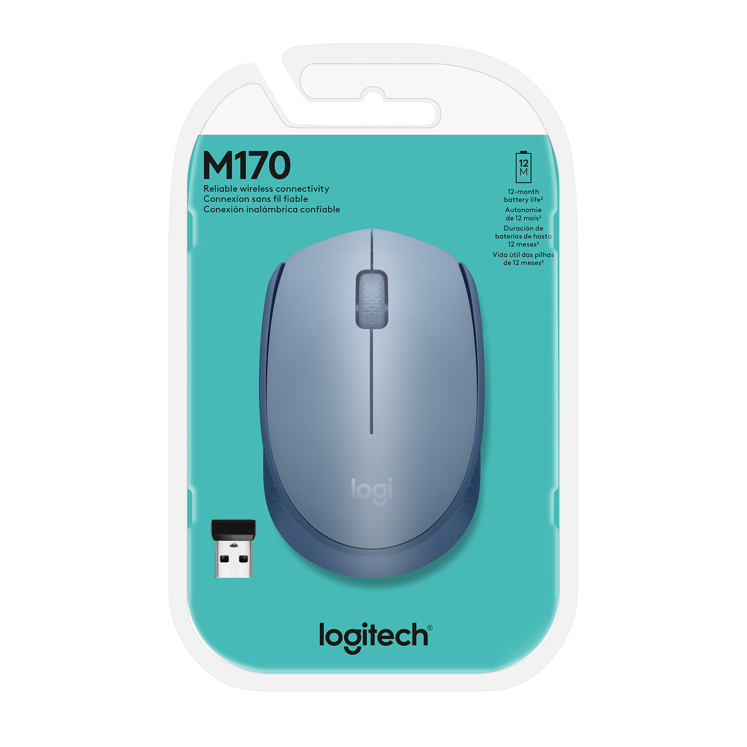 MOUSE LOGITECH 910-006863 M170 BLUEGREY - 3