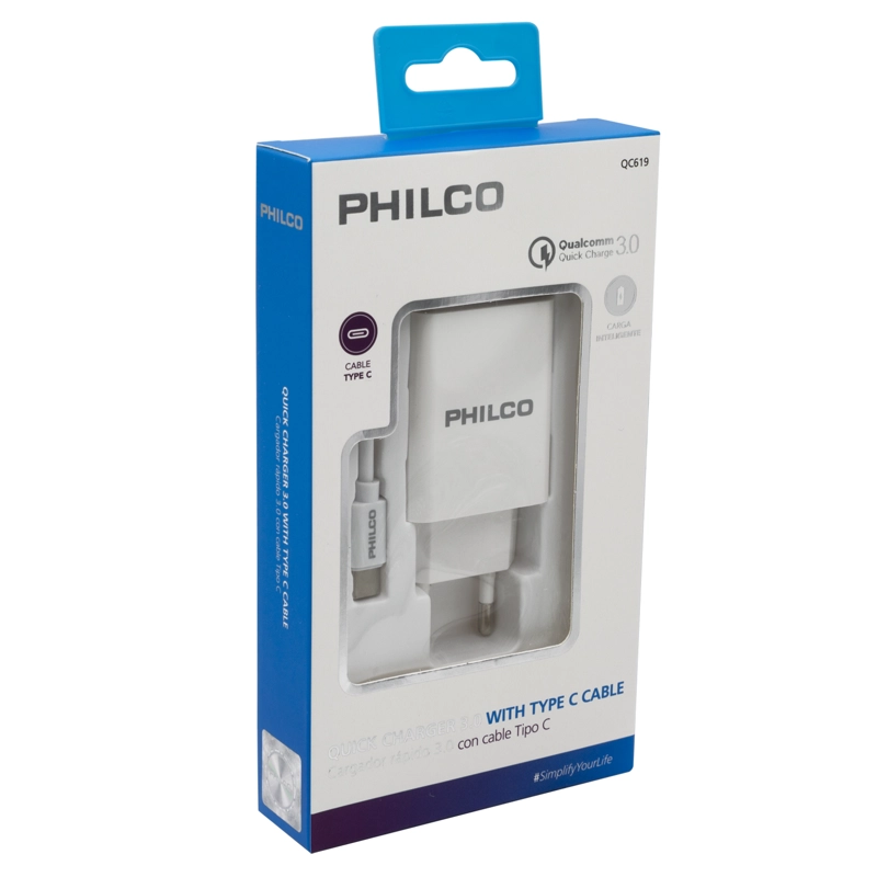 CARGADOR PHILCO USB QC619 BLANCO - 3