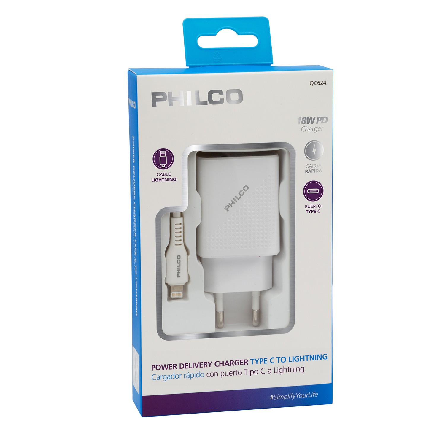 CARG. DE PARED QUALCOM C/PUERTO TIPO C Y CABLE LIGHNTNING - 6