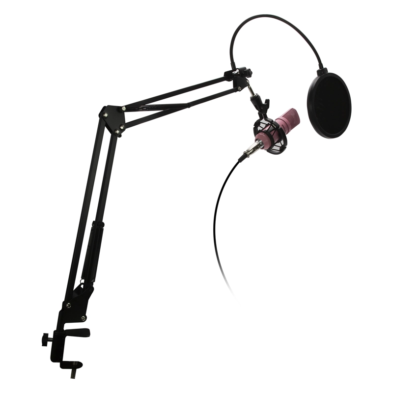 KIT STUDIO MICROPHONE PHILCO C/SOP/POP/STAND/USB SOUND CARD ROSADO - 4