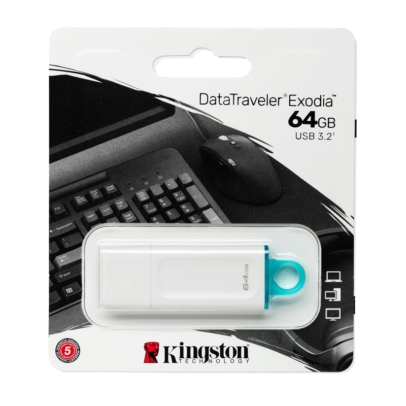 ADAPTADOR KINGSTON DTX/64GB PENDRIVE EXODIA 3.2 -64GB BLANCO - 6