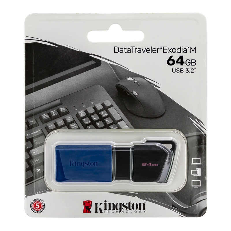 PENDRIVE KINGSTON USB 3.2 64GB EXODIA M DTXM COLOR AZUL - 1