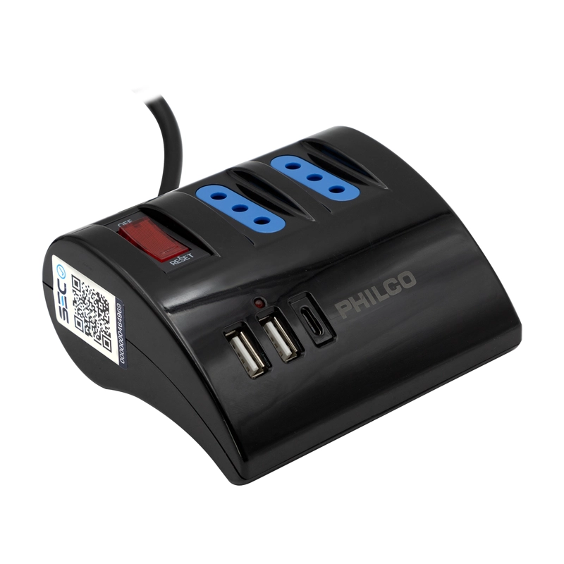 EXTENSIÓN DE ESCRITORIO PHILCO AC/USB TIPO C - 1