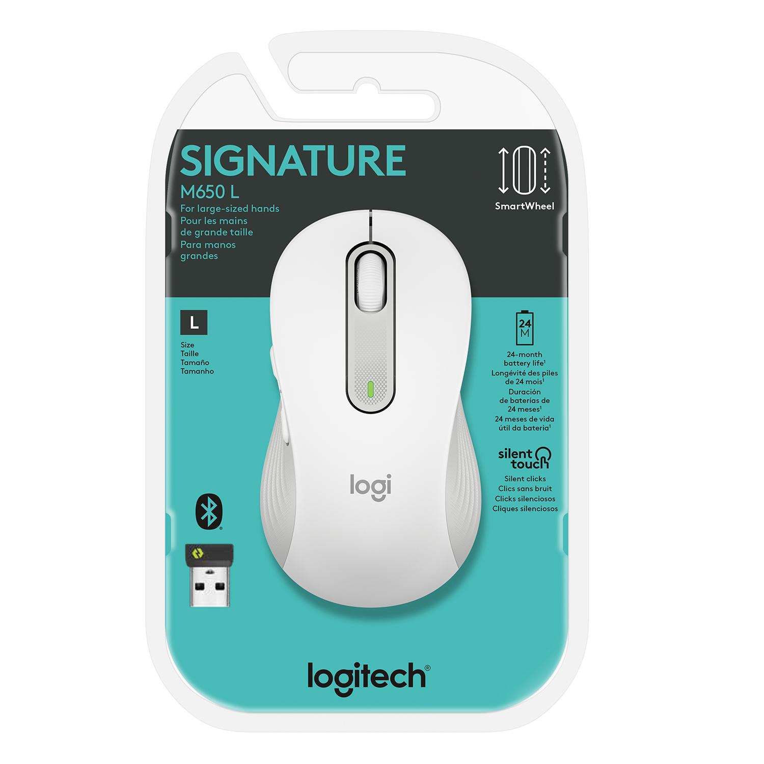 MOUSE LOGITECH 910-006233 M650 L WHITE - 6
