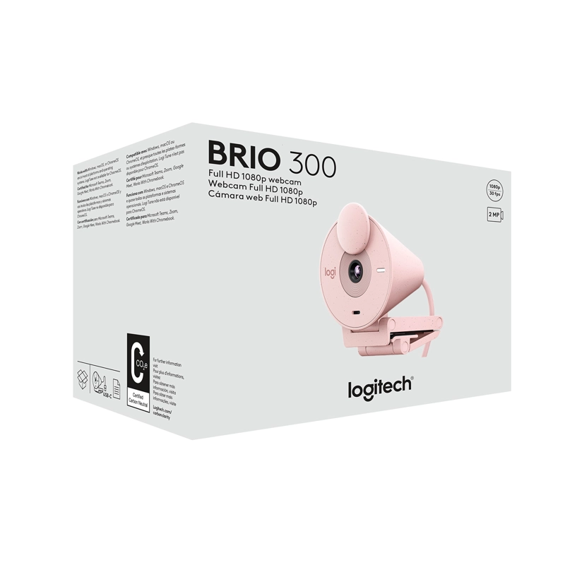 WEBCAM LOGITECH 960-001446 BRIO 300 ROSE - 2