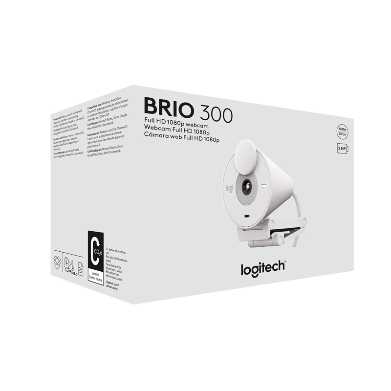 WEBCAM LOGITECH 960-001440 BRIO 300 WHITE - 2