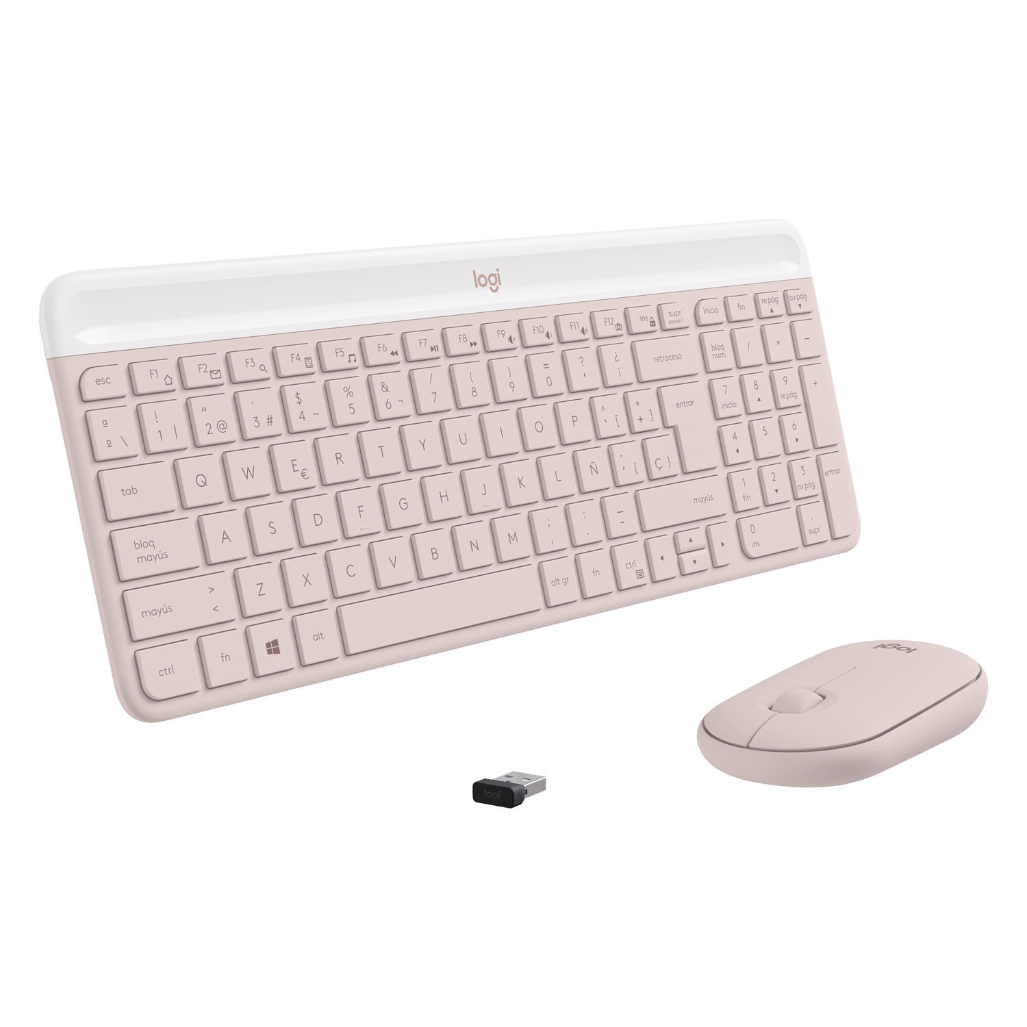 SLIM COMBO TECLADO MOUSE MK470 ROSADO - 3