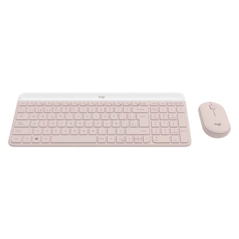 SLIM COMBO TECLADO MOUSE MK470 ROSADO - 4