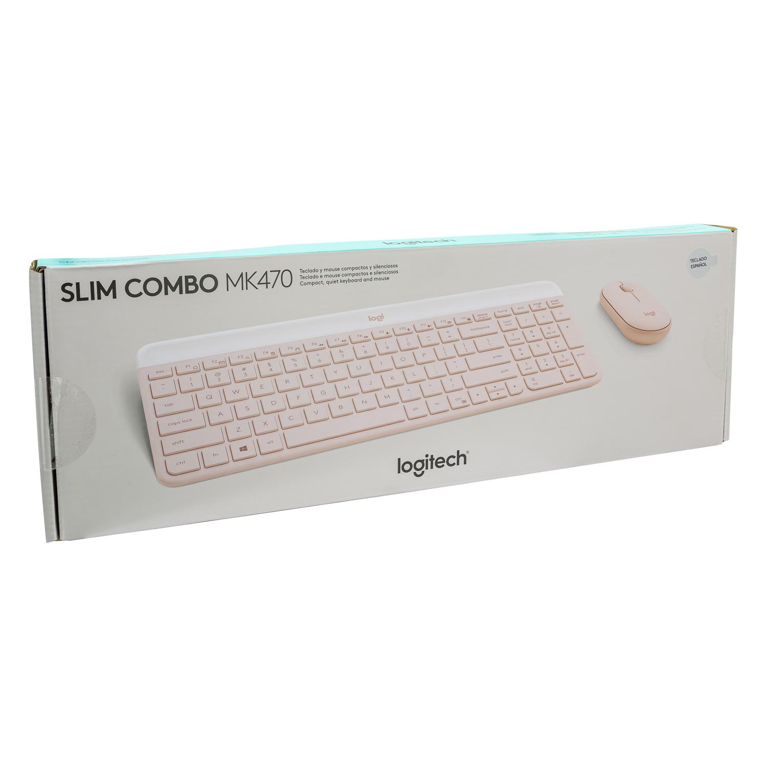 SLIM COMBO TECLADO MOUSE MK470 ROSADO - 5