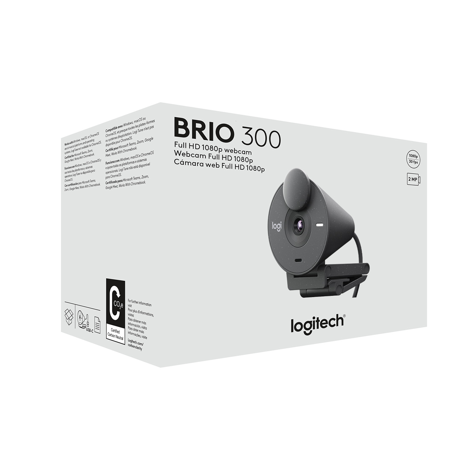 WEBCAM LOGITECH BRIO 300 GRAFITO - 6