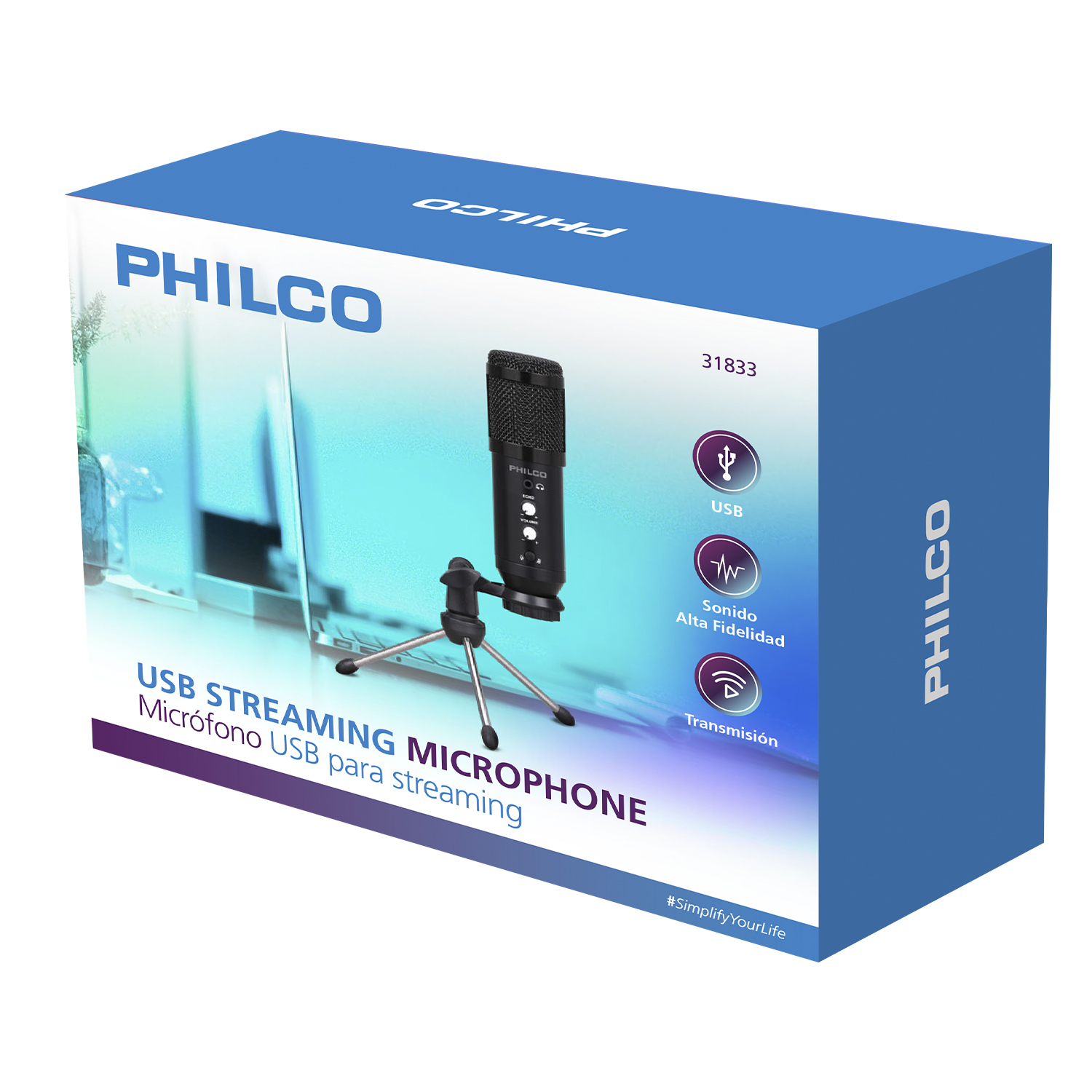 MICROFONO PHILCO USB CON TRIPODE - 3