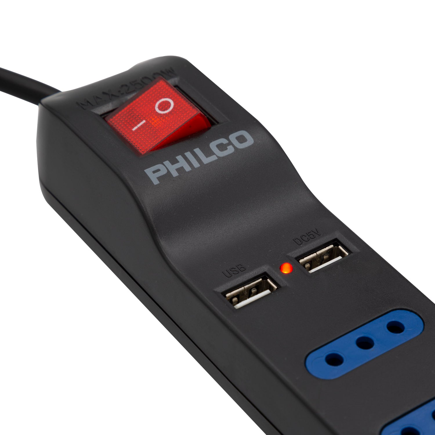 EXTENSION PHILCO 285936 XT41 USB 4 POS NEGRO - 5