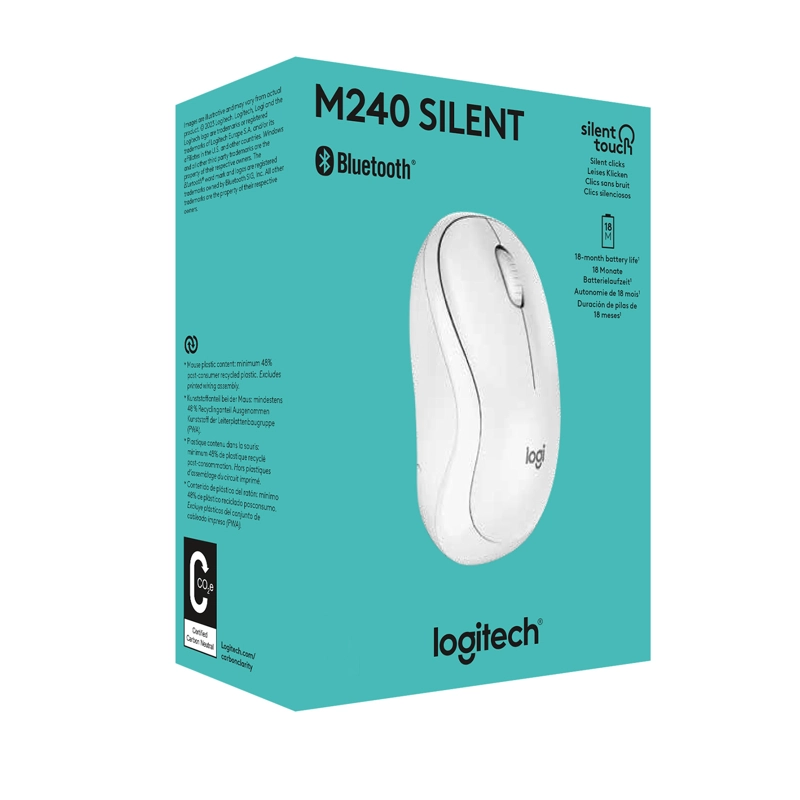 MOUSE LOGITECH 910-007116 M240 SILENT BLUETOOTH BLANCO - 7
