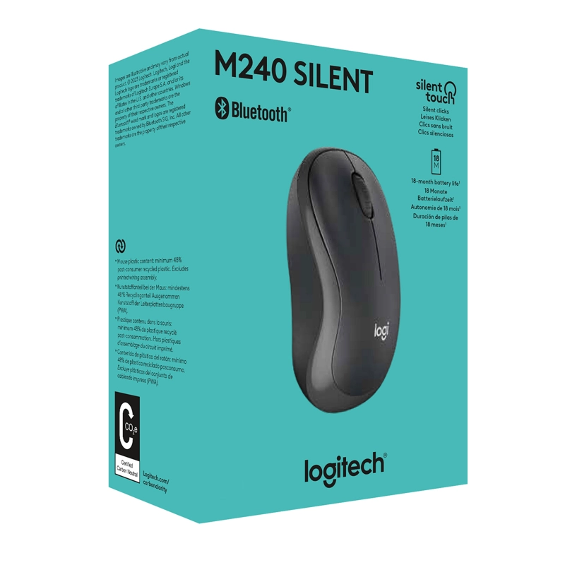 MOUSE LOGITECH 910-007113 M240 SILENT BLUETOOTH GRAFITO - 7