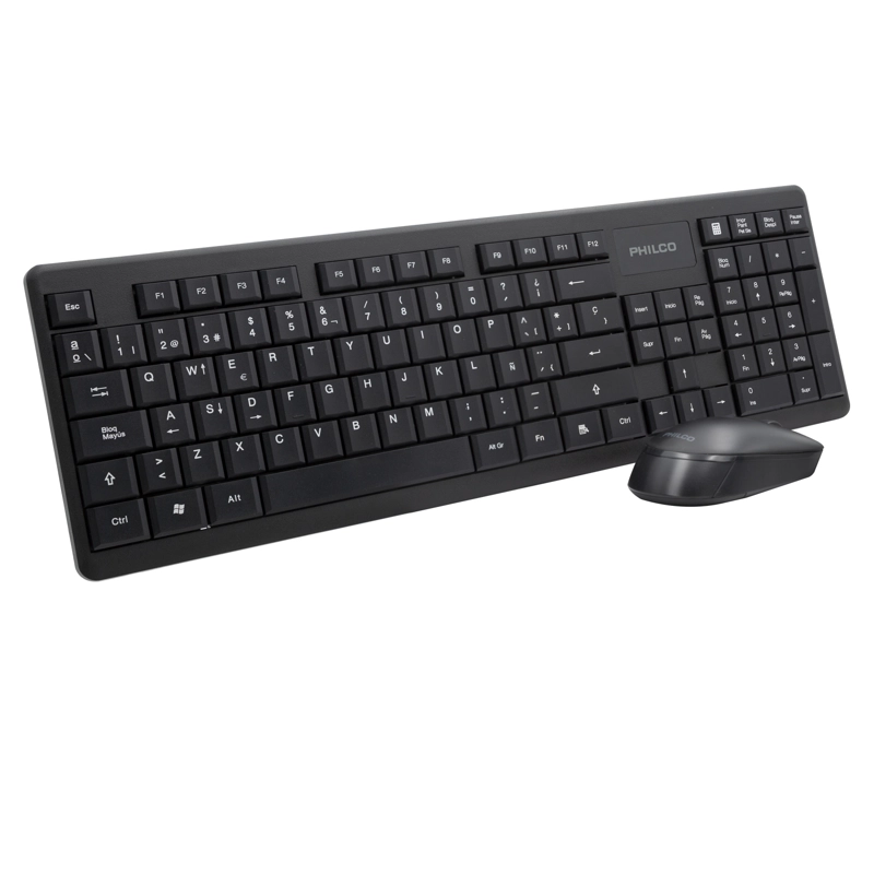 COMBO INALAMBRICO MOUSE + TECLADO 6314N NEGRO - 1