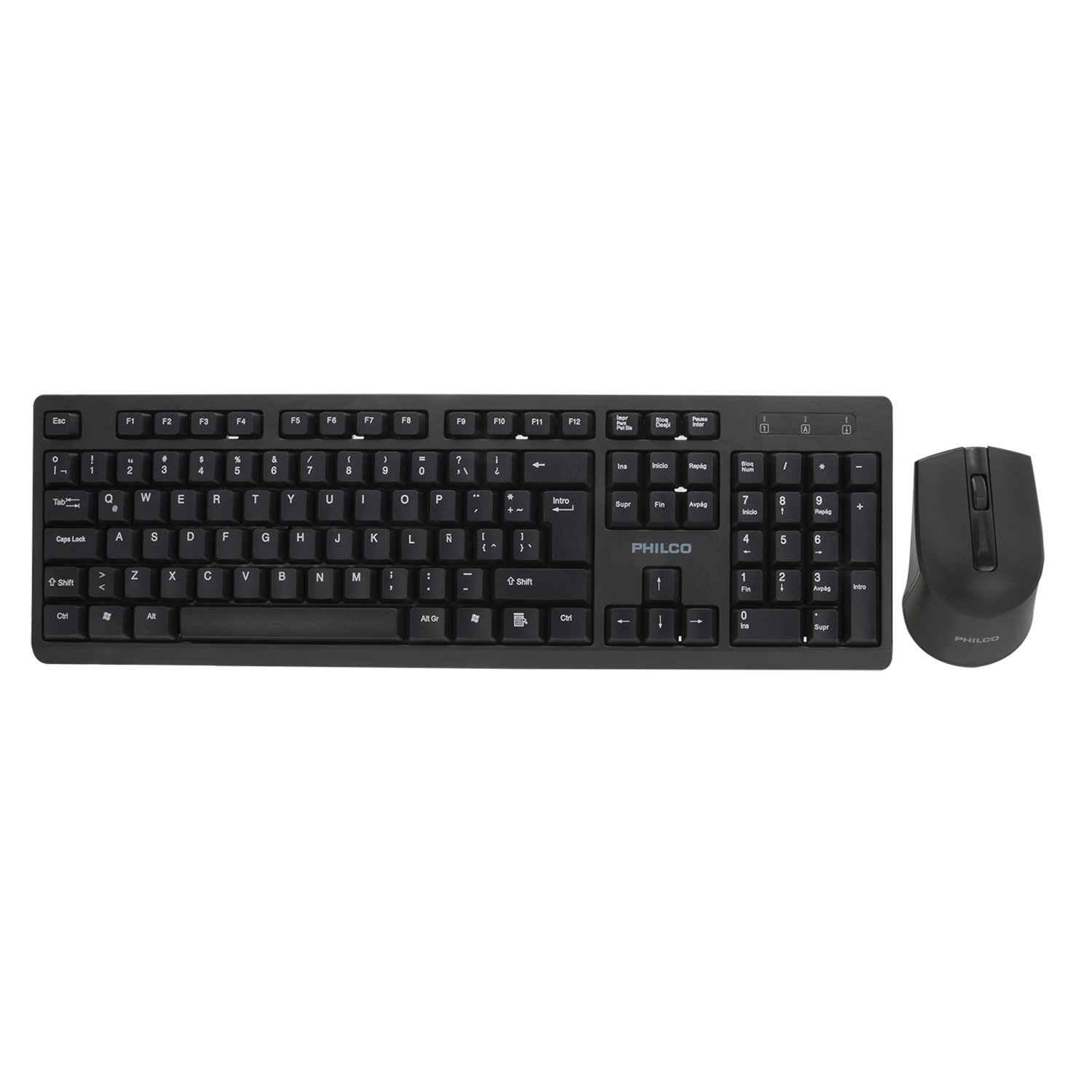 COMBO INALÁMBRICO PHILCO MOUSE + TECLADO 6354K NEGRO - 1