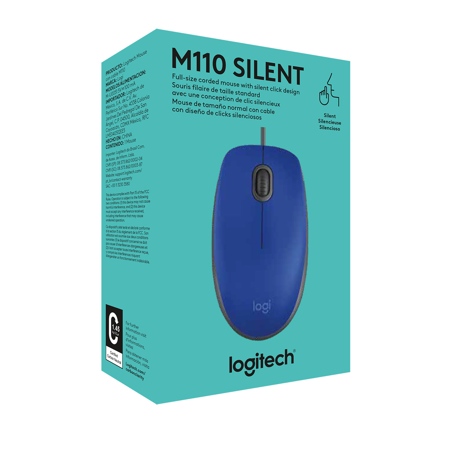 MOUSE LOGITECH 910-006662 M110 SILENT BLUE - 4
