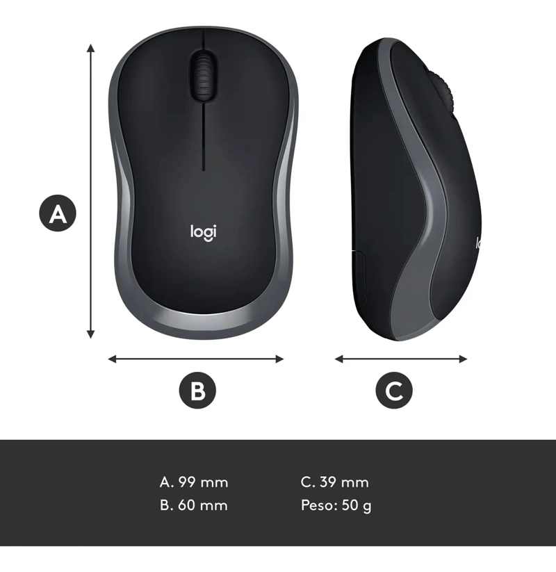 MOUSE INALÁMBRICO LOGITECH 910-002225 M185 - 3