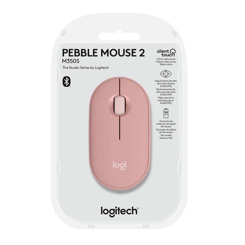 MOUSE INALÁMBRICO LOGITECH 910-007048 PEBBLE 2 M350S ROSADO - 4
