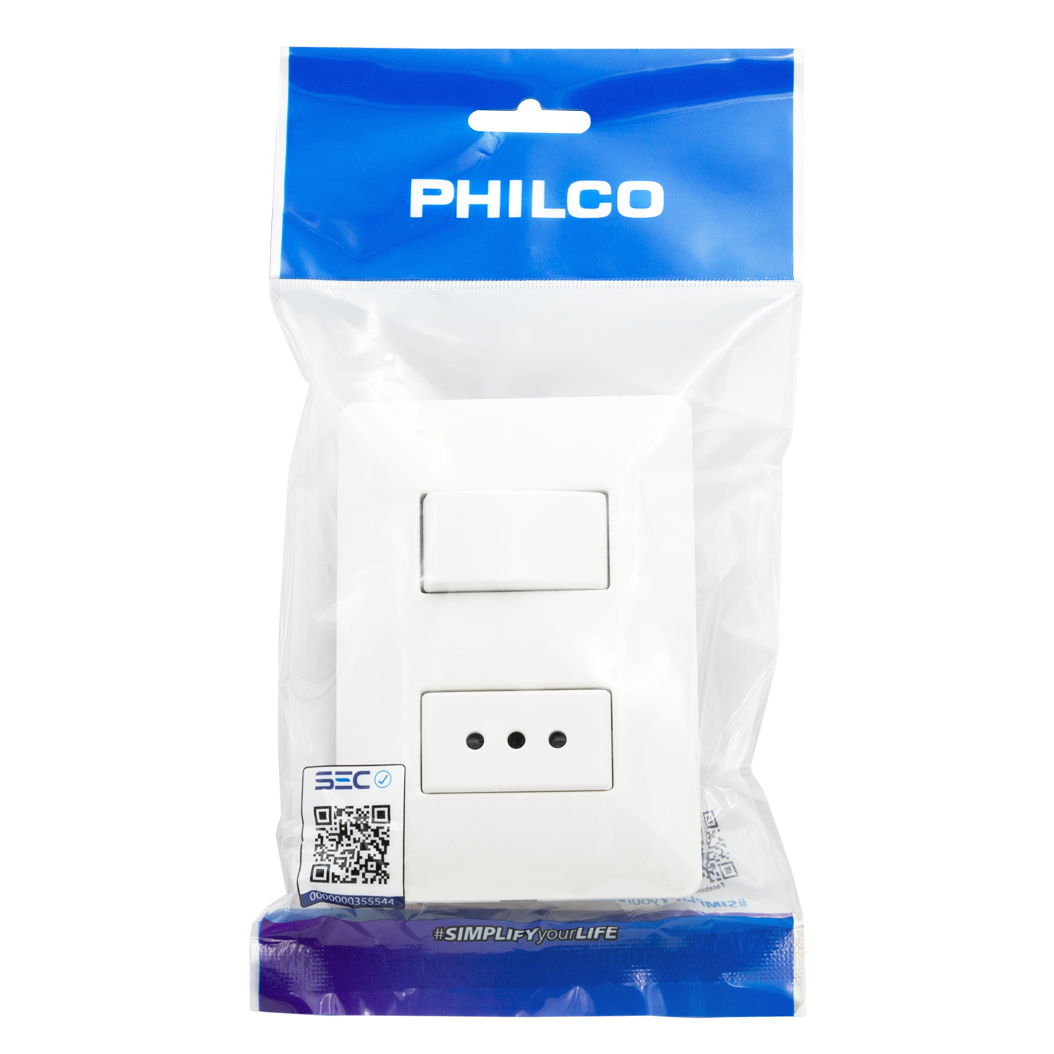 INTERRUPTOR PHILCO BLANCO PARA MURO COMBINADO 250V 10A - 1