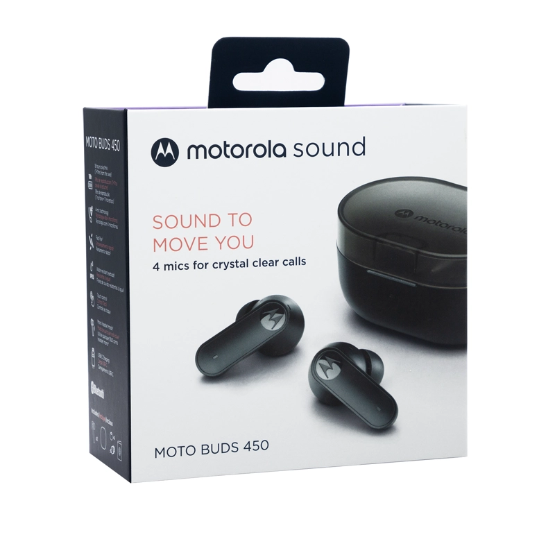 AUDÍFONOS MOTOROLA TRUE WIRELESS MOTOBUDS MB450 BLUETOOTH NEGRO - 6
