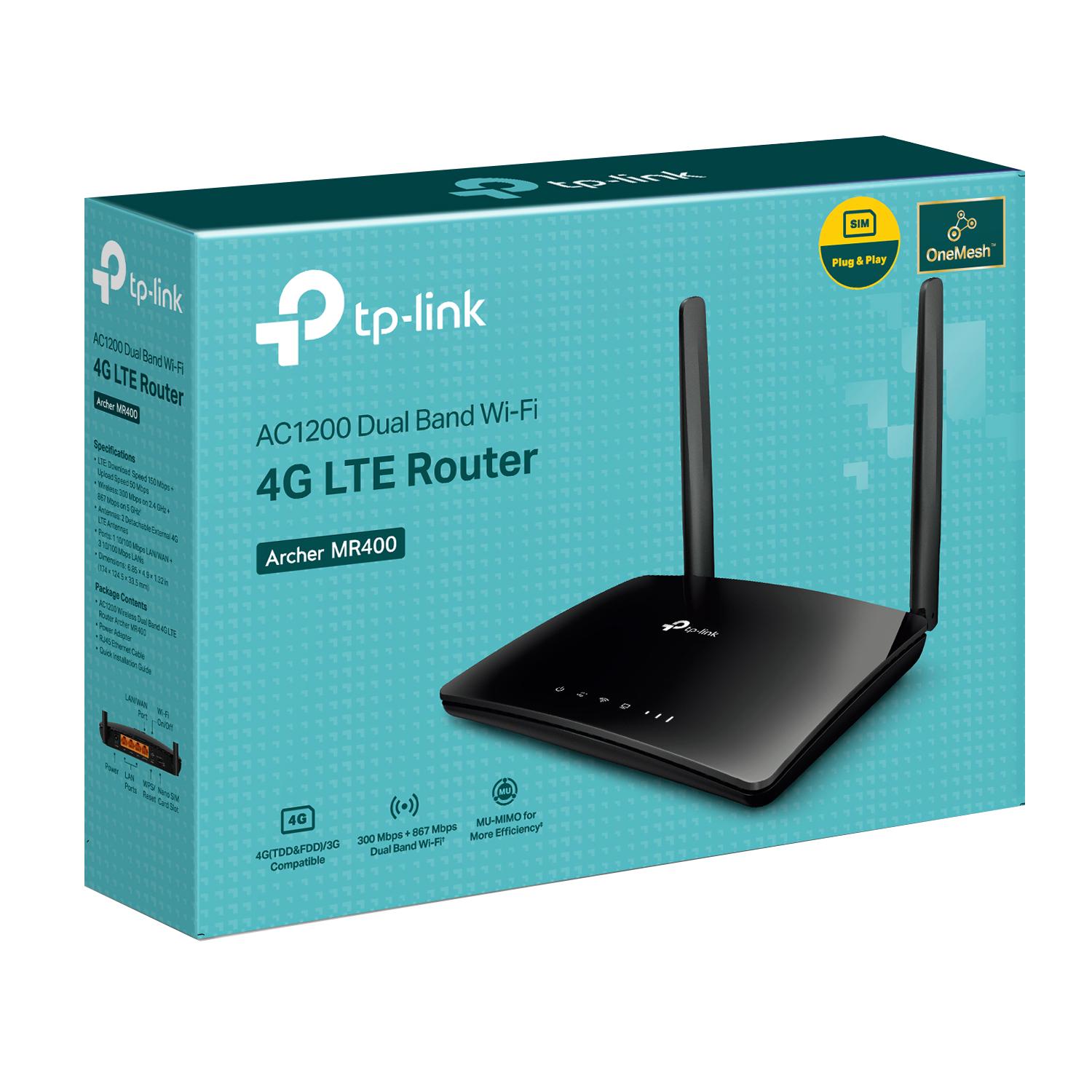 ROUTER TP-LINK MR400 TPLINK ARCHER AC1200 WIRELESS DUAL BAND 4G LTE - 5
