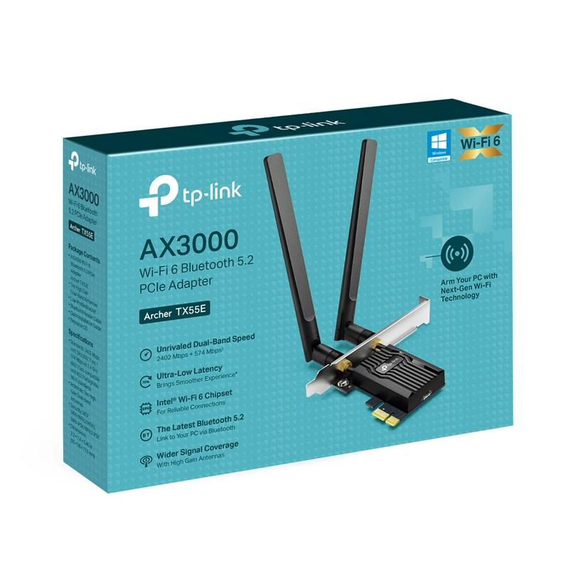 ADAPTADOR TP-LINK AX3000 WI-FI 6 BLUETOOTH 5.2 PCIE - 3