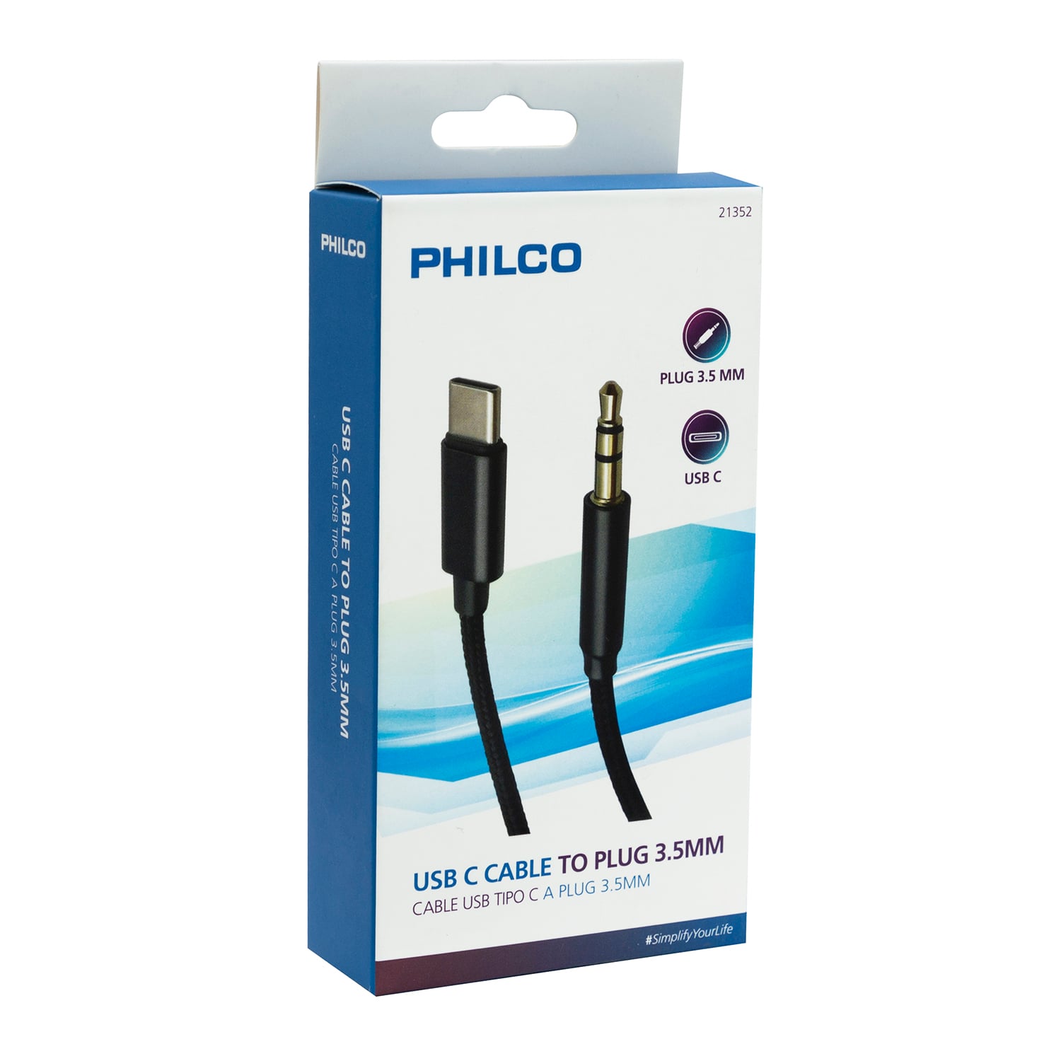 CABLE USB TIPO C A PLUG 3,5MM PHILCO - 1