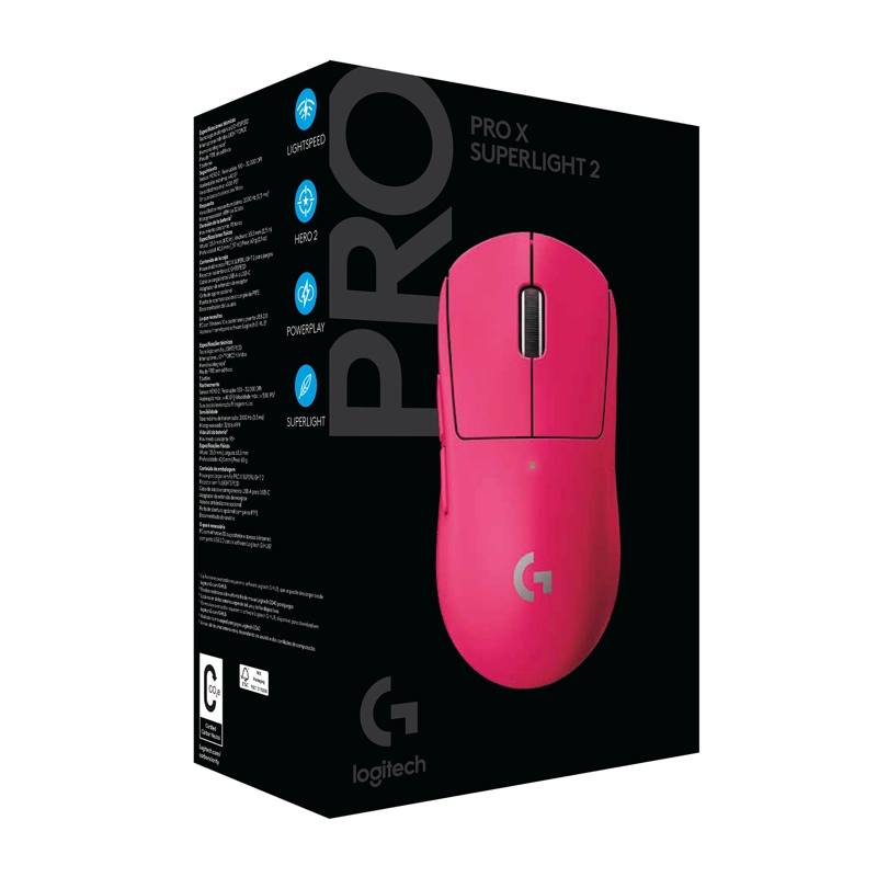 MOUSE LOGITECH 910-006629 PRO X SUPERLIGHT 2 LIGHTSPEED NEGRO - 6