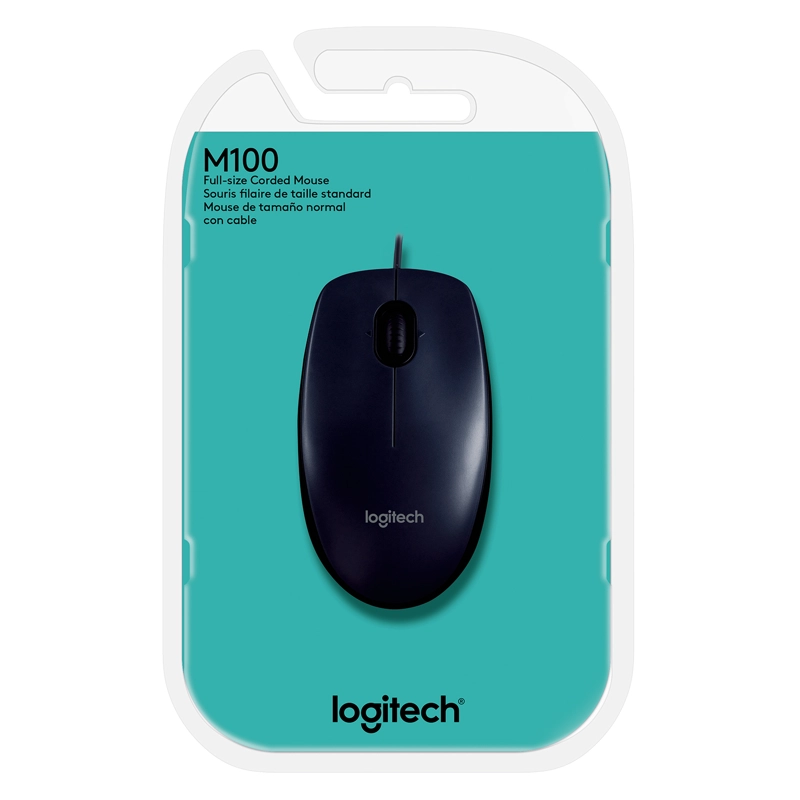 MOUSE LOGITECH ALAMBRICO M100 NEG - 3