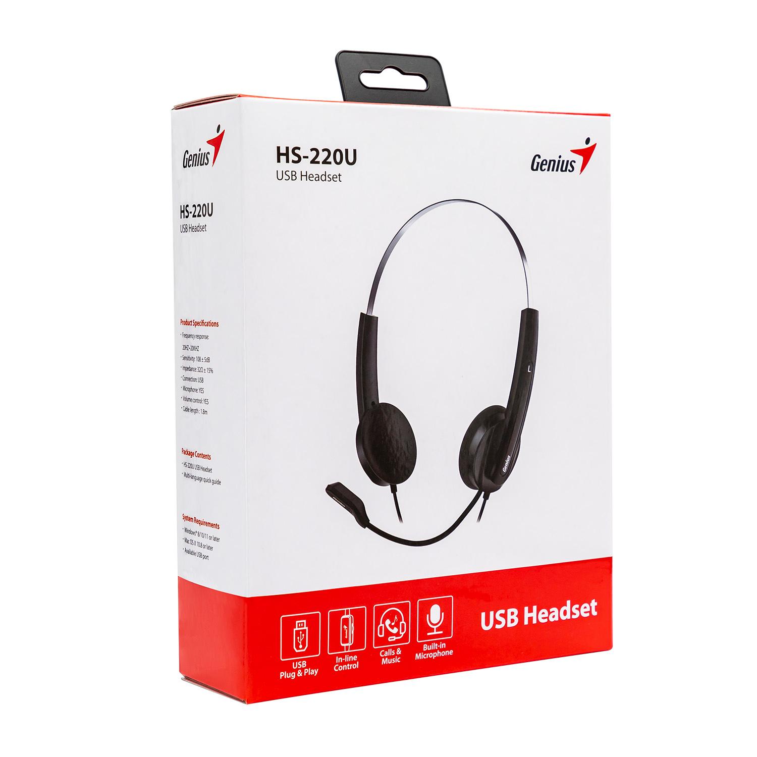AUDÍFONOS GENIUS HS-220U USB MICRÓFONO - 5