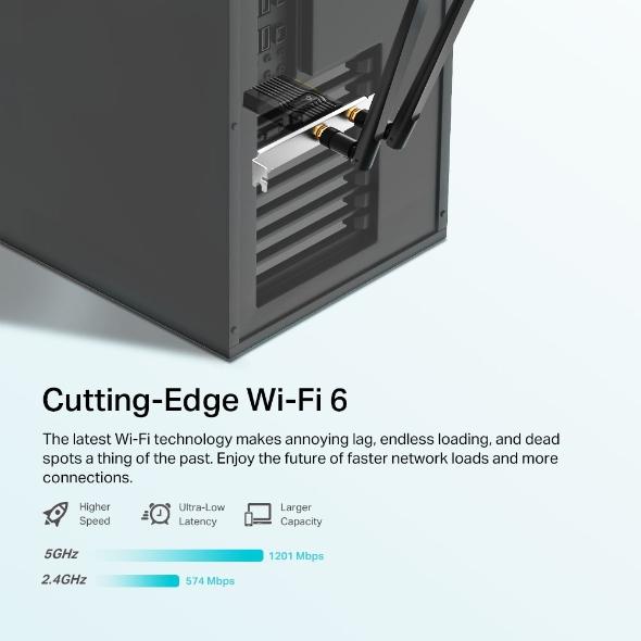 ROUTER TP-LINK AX1800 WI-FI 6 BLUETOOTH 5.2 PCIE ADAPTER - 5
