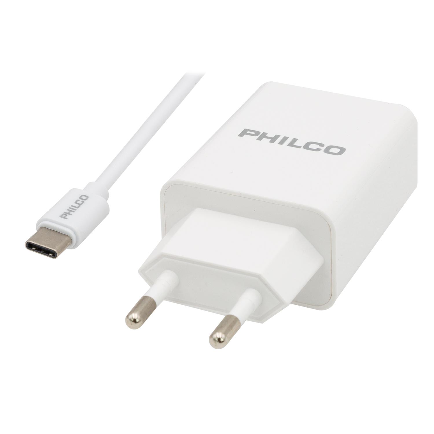 CARGADOR DE PARED 2.1A DOBLE USB C/ CABLE TIPO C BLANCO R2109 - 4