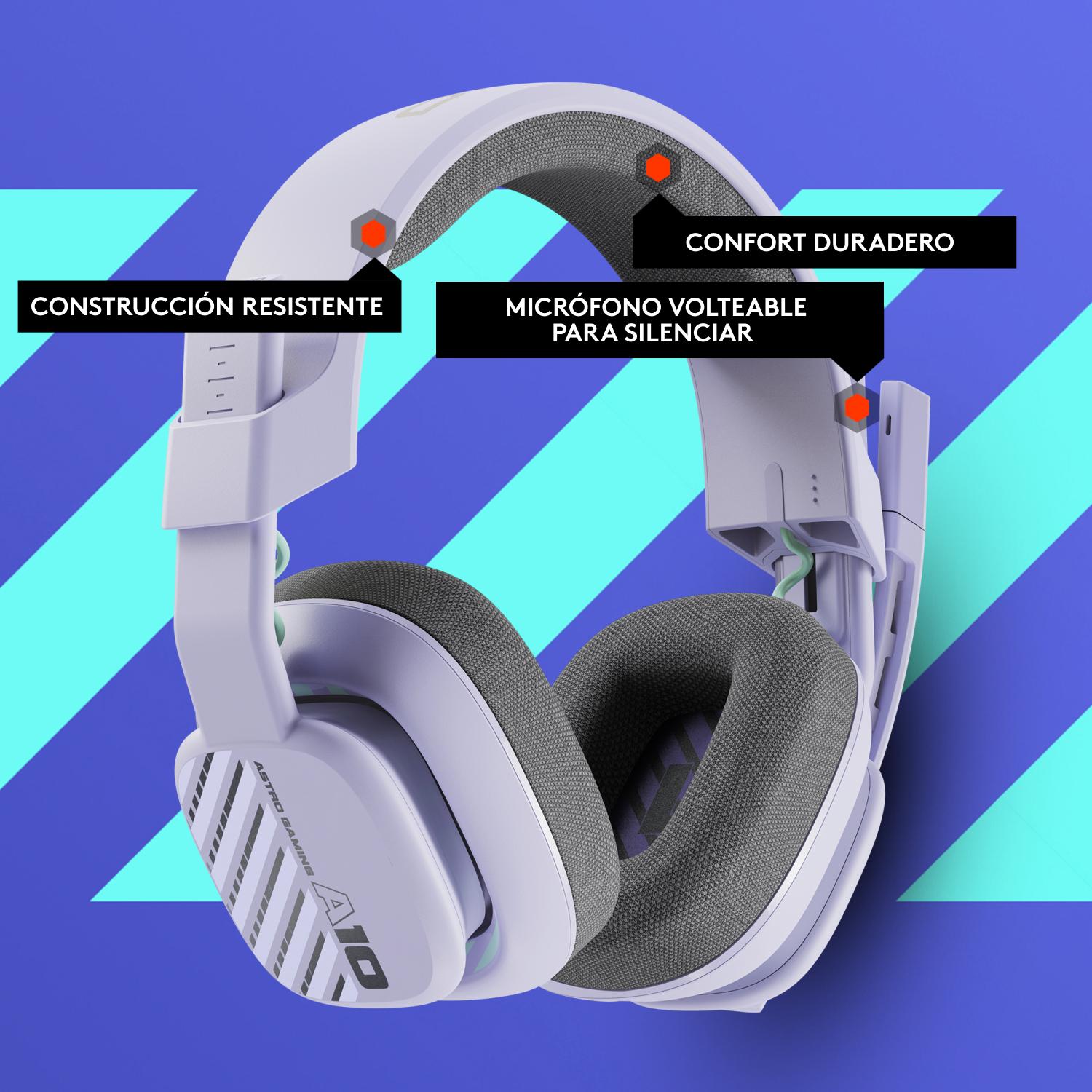 ASTRO GAMING A10 AUDIFONOS GEN 2 CON CABLE PARA PC LILA - 5