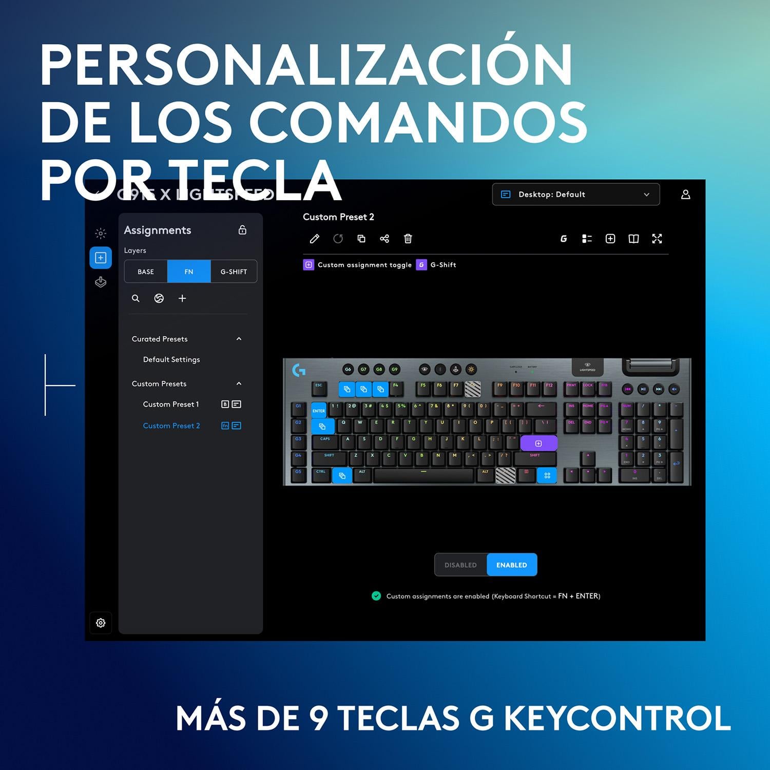 TECLADO INALAMBRICO LOGITECH G915 X LIGHTSPEED NEGRO US - 5