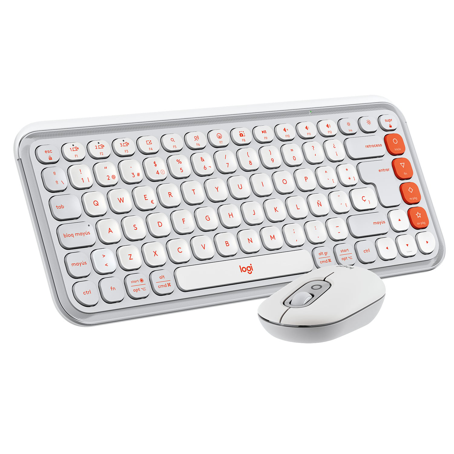 KIT TECLADO Y MOUSE LOGITECH POP ICON, ESPAÑOL, BLANCO - 1