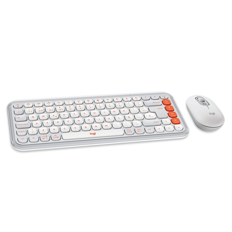 KIT TECLADO Y MOUSE LOGITECH POP ICON, ESPAÑOL, BLANCO - 3
