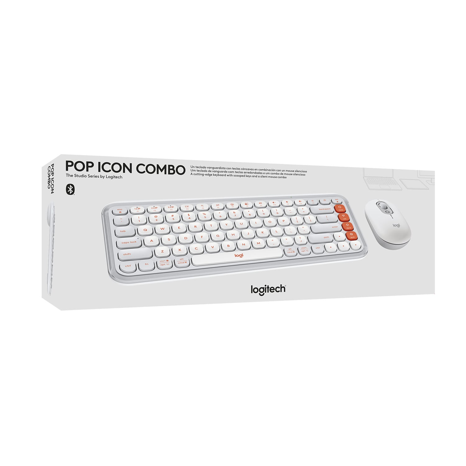 KIT TECLADO Y MOUSE LOGITECH POP ICON, ESPAÑOL, BLANCO - 4