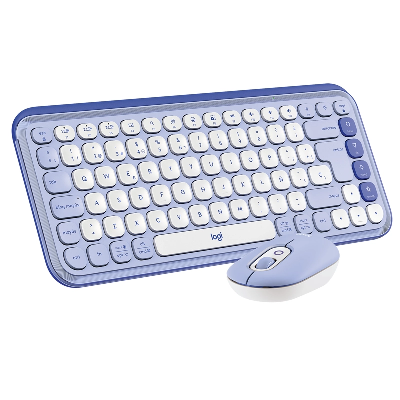 KIT TECLADO Y MOUSE LOGITECH POP ICON, ESPAÑOL, LILA - 3