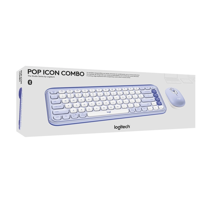 KIT TECLADO Y MOUSE LOGITECH POP ICON, ESPAÑOL, LILA - 4