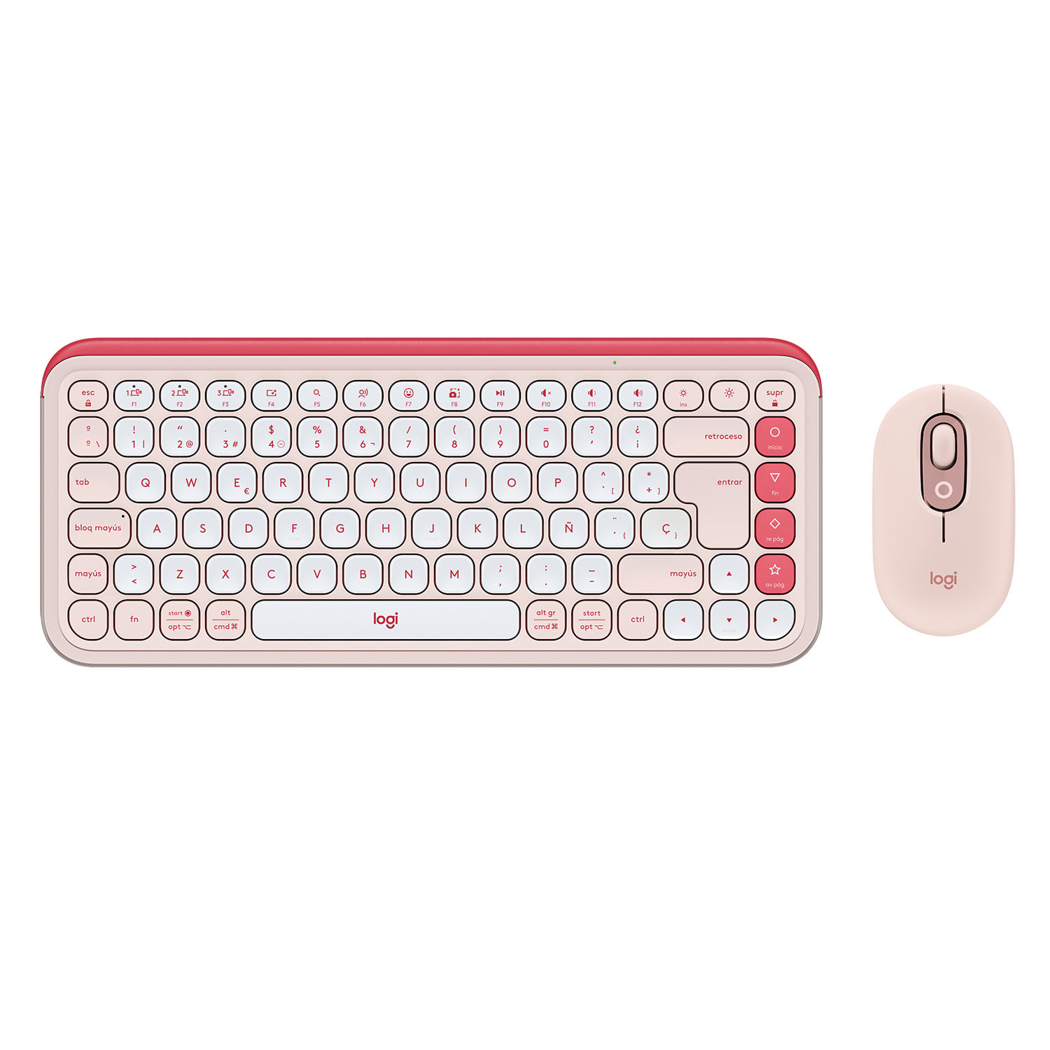 KIT TECLADO Y MOUSE LOGITECH POP ICON, ESPAÑOL, ROSADO - 4