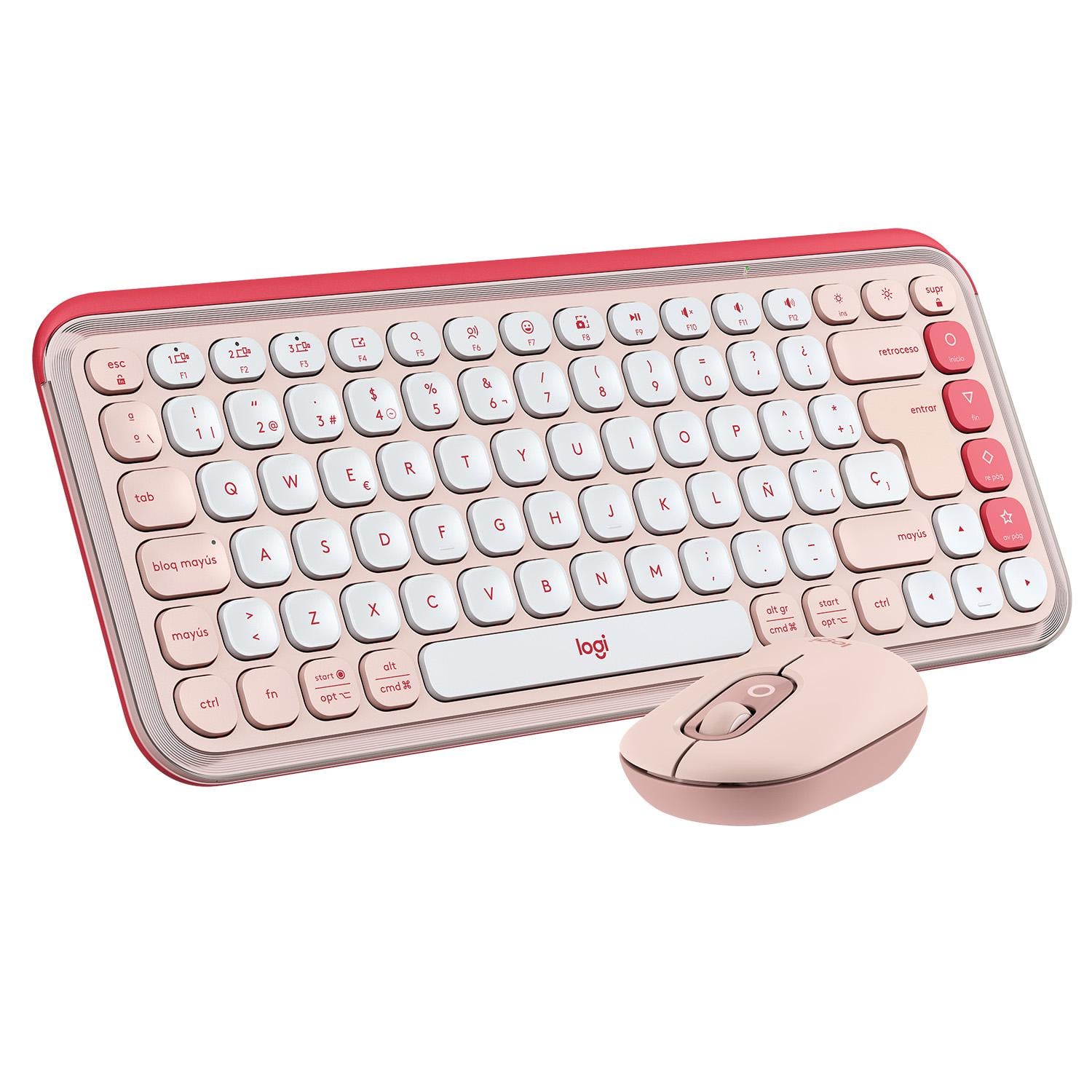 KIT TECLADO Y MOUSE LOGITECH POP ICON, ESPAÑOL, ROSADO - 5