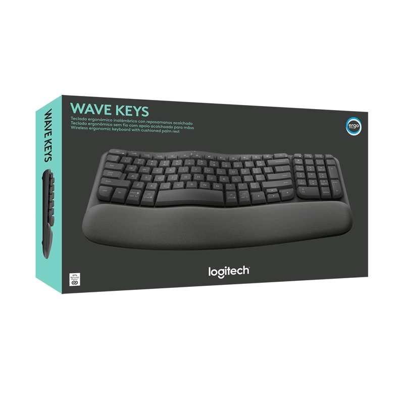 TECLADO INALAMBRICO ERGONOMICO LOGITECH WAVE KEYS GRAFITO - 4