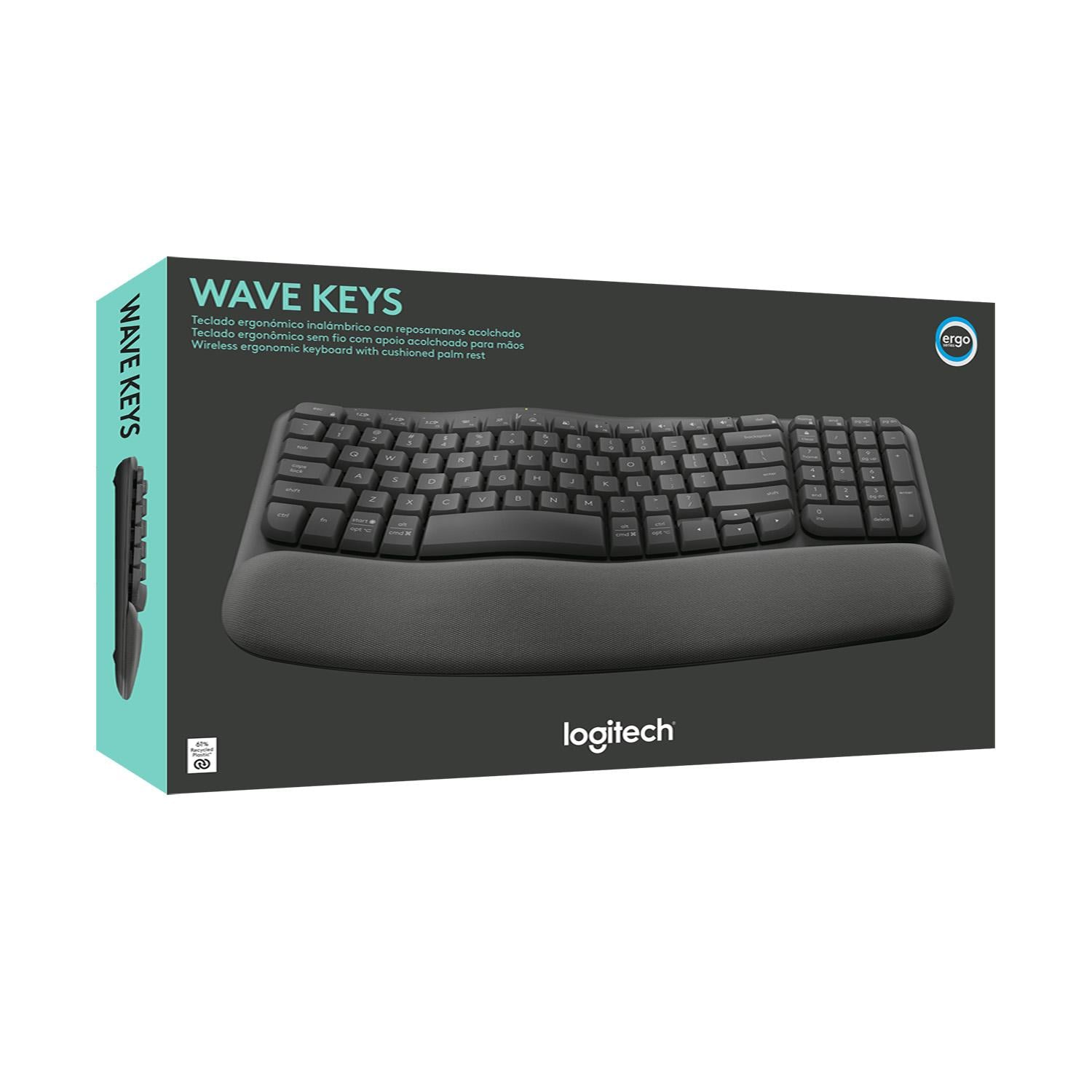 TECLADO INALAMBRICO ERGONOMICO LOGITECH WAVE KEYS GRAFITO - 5