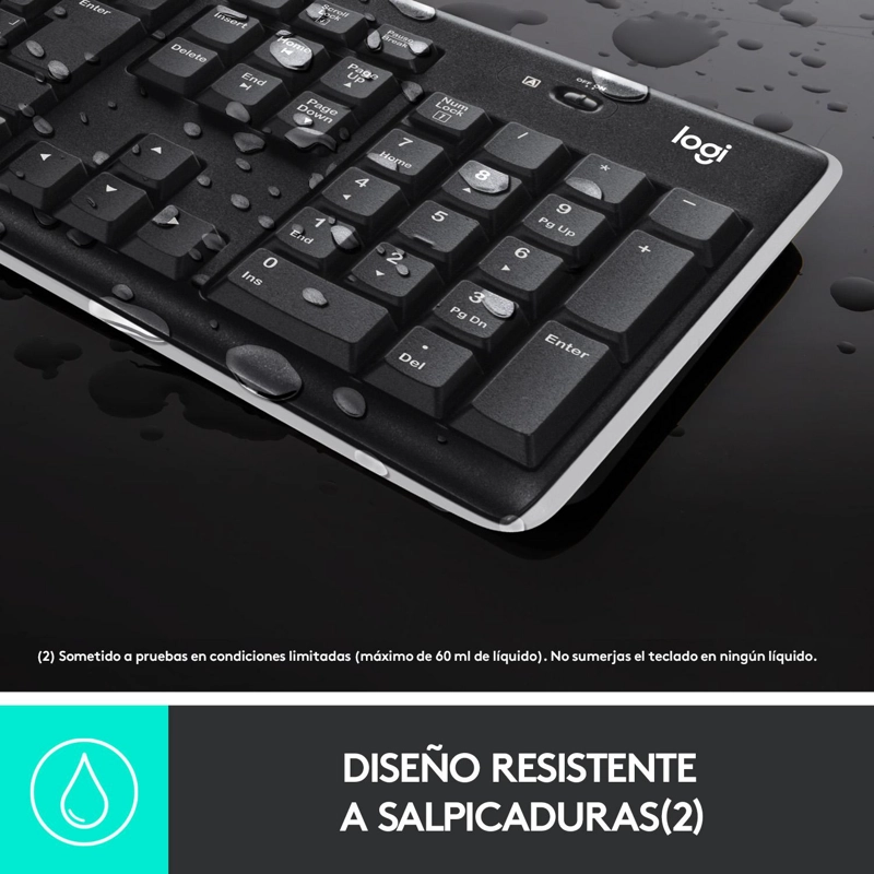 TECLADO INALAMBRICO LOGITECH K270 RECEPTOR 2.4 GHZ NEGRO - 6