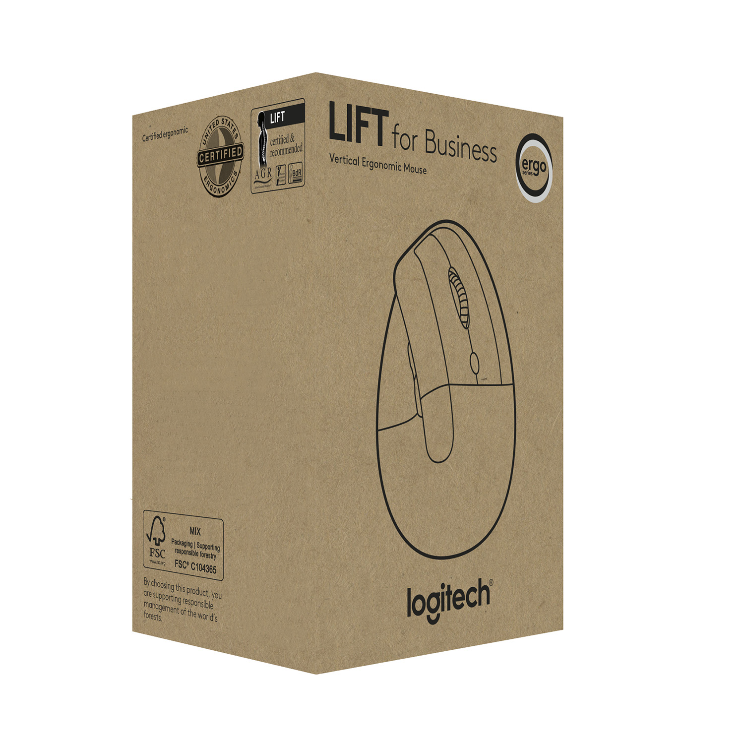 MOUSE VERTICAL LOGITECH LIFT GRAFITO (910-006497) - 3