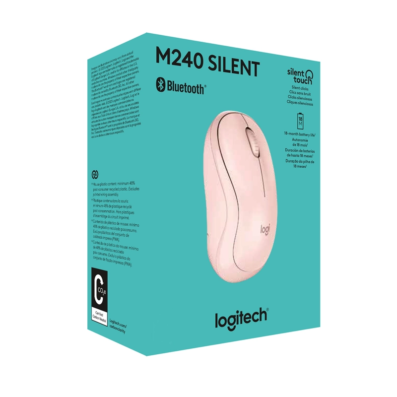 MOUSE LOGITECH M240 SILENT BLUETOOTH ROSADO - 7