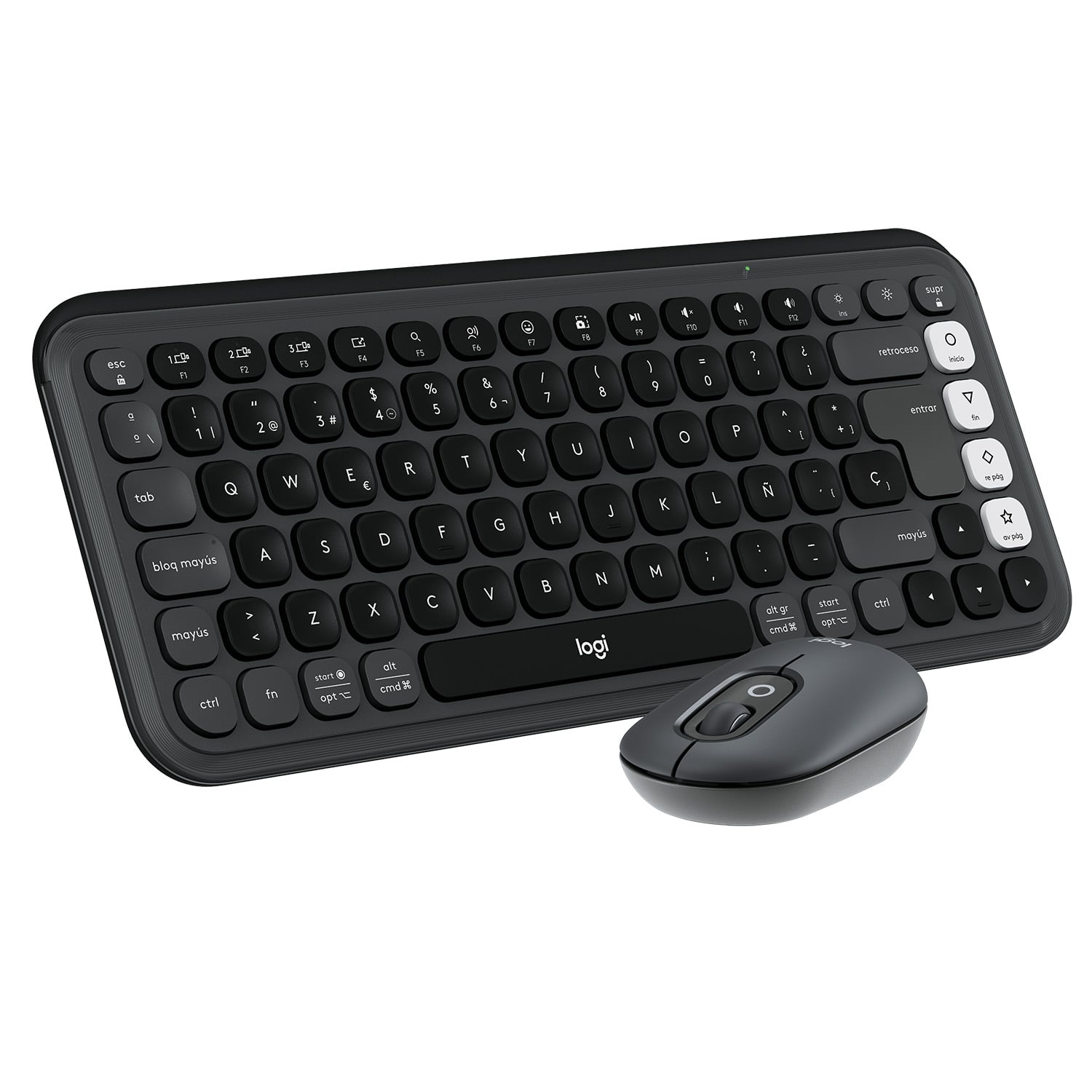 KIT TECLADO Y MOUSE LOGITECH POP ICON, ESPAÑOL, GRAFITO - 3