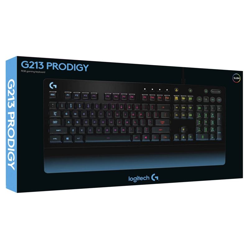 TECLADO LOGITECH G213 MULTICOLOR GAMING QWERTY NEGRO - 5